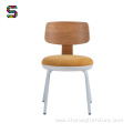 Design Nordic Simple Back Circular Upholstered Dining Chair